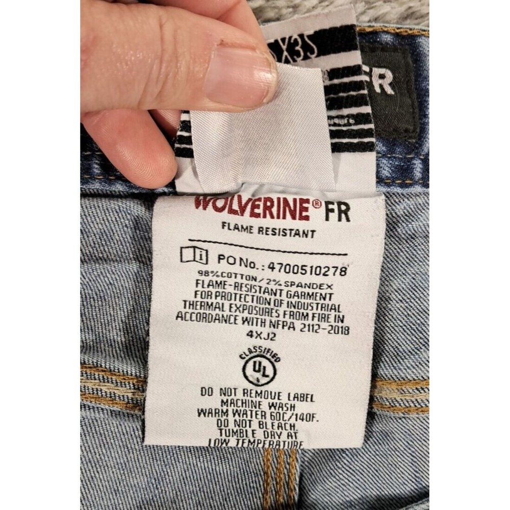 Wolverine Jeans Mens Sz 32x32 Blue Denim Flame Resistant FR Straight Workwear - Picture 8 of 14